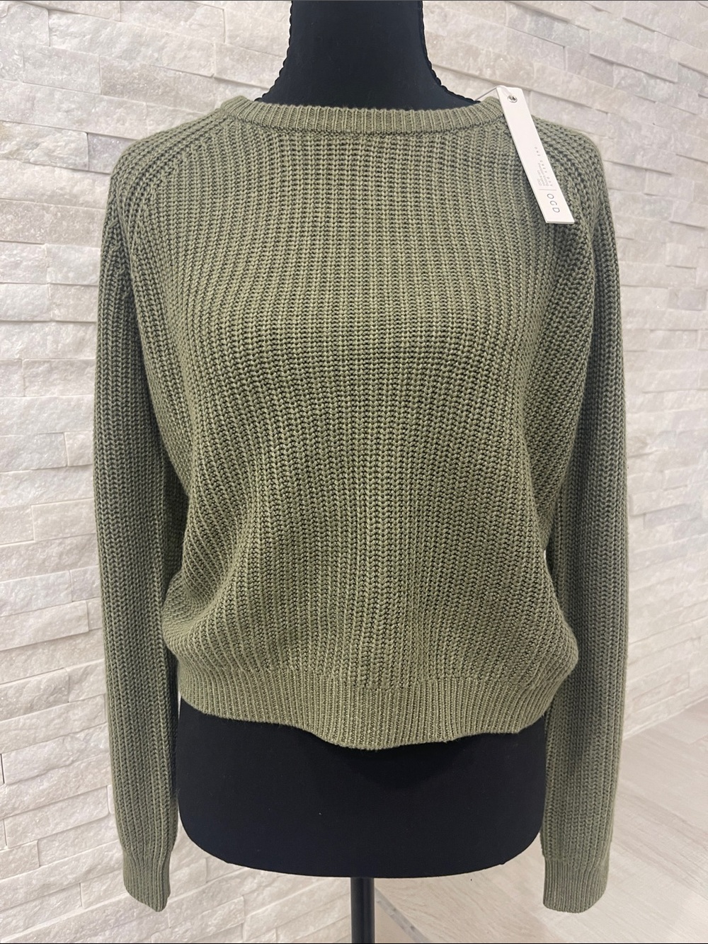 One Grey Day Relaxed Olive Crewneck Sweater - Women's Knit